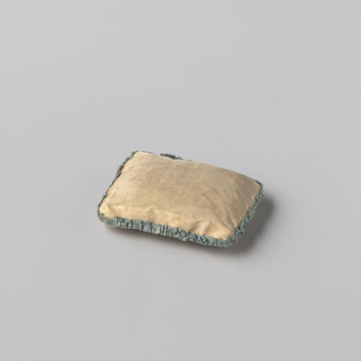 Rectangular cushion made of light yellow silk