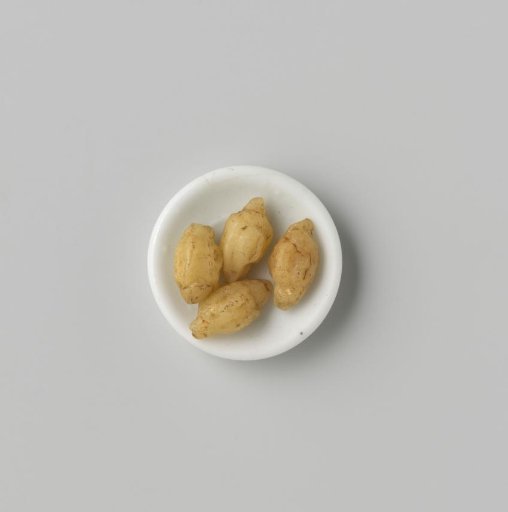 Plate of opaque white glass (probably imitation white earthenware); with rib of applied glass thread.
