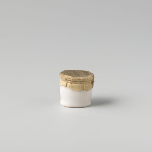 Storage pot of opaque white glass