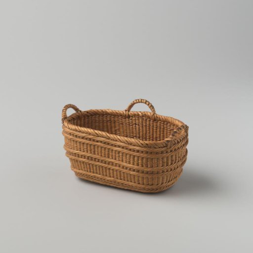 Oval basket of split willow, fine wickerwork