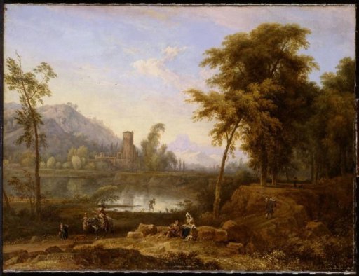 Italian landscape with a broken tree