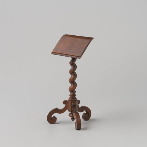 Bookstand made of olive wood; rectangular downward curved top with a finely profiled edge