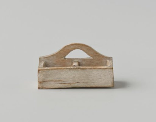 Wall-mounted box of white-painted withoutsoort, divided into two compartments for sand and similar items