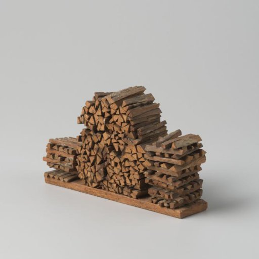 Plank with three stacks of split beechwood