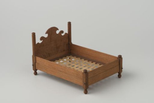 Bed with raised headboard