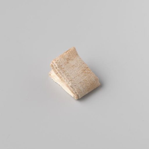 Linen napkin in damask weave, with centrally woven monogram BO, above and below a bird with raised foot