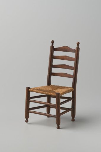 Knob chair with woven rush seat