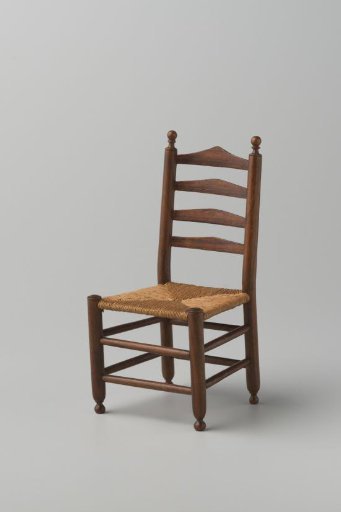 Knob chair with woven rush seat