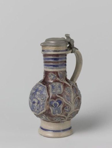 Jug with a coat of arms and floral scrolls