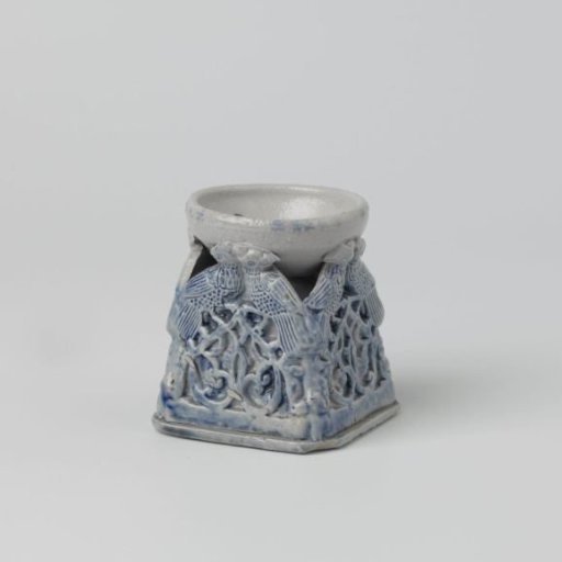 Salt cellar with birds and scrolls