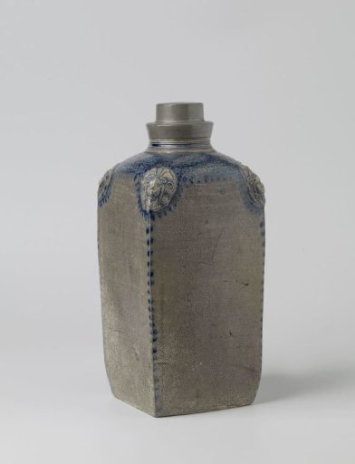 Square bottle with lion heads