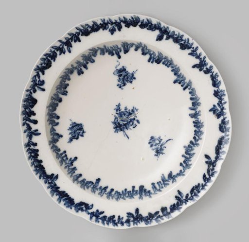 Plate of porcelain with scattered flowers
