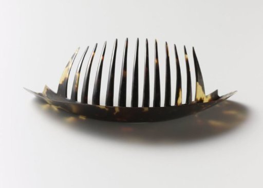 Tortoiseshell Comb with an Unadorned Round Back, Set on the Teeth