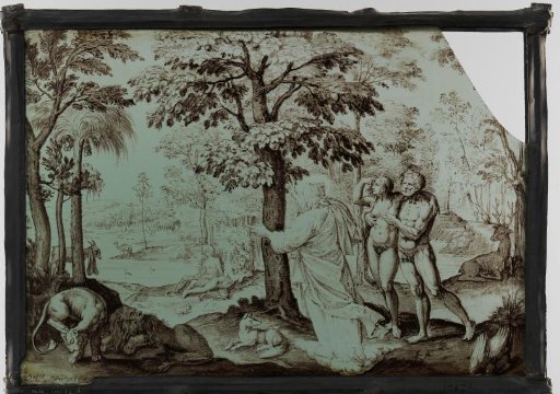 Panel with Adam and Eve in Paradise