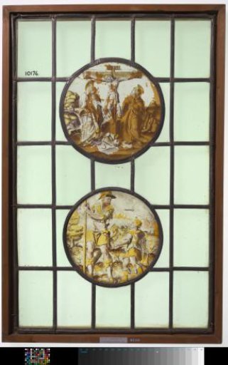 Pane with Christ on the Cross and David and Goliath