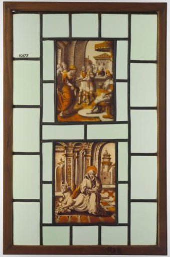 Window with Two Panes: Above the Chaste Susanna and Below Saint Luke