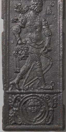 Stove tile with King David with the head of Goliath