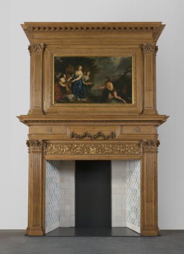 Chimney piece with representation of Odysseus and Nausicaa