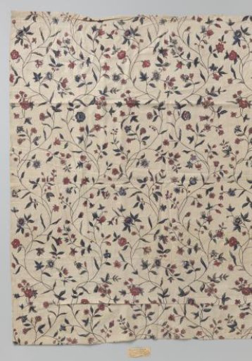 Patch of cotton with printed flowers