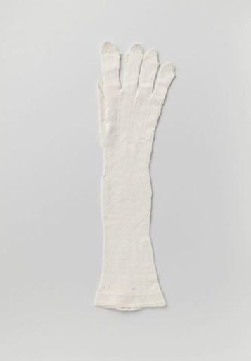 White knitted cotton glove