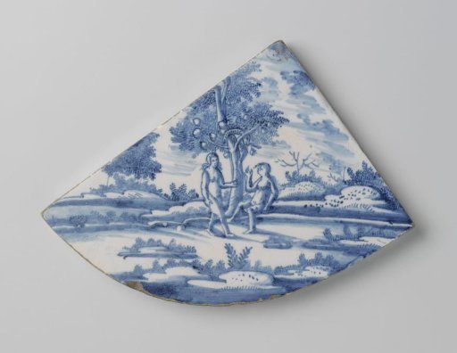 Etagère Tile with Depiction of Adam and Eve in Paradise