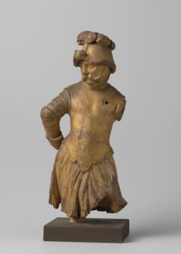 Wooden figure, fragment of the clockwork in the town hall tower of Middelburg