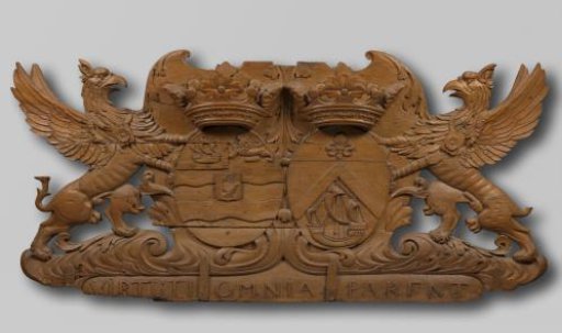 Plate with the Arms of Cornelis Gans and Johanna Maria Tromp