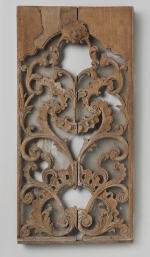Window or transom, openwork and borders with rich sculpture