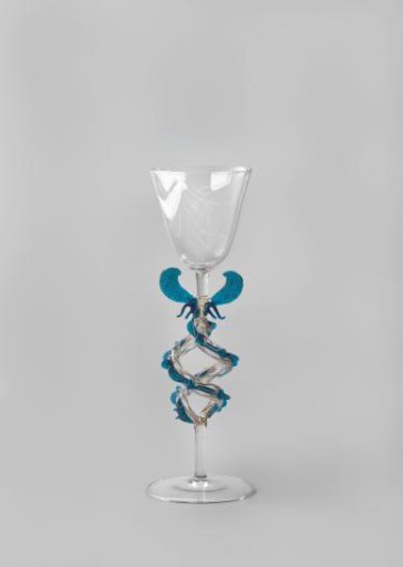 Beaker with spirally intertwined snakes