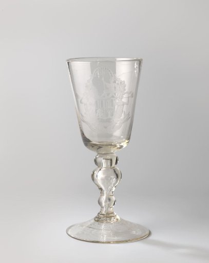 Goblet with the coat of arms of the high water board De Vier Noorder Koggen