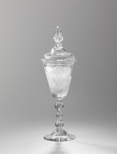 Lidded wine glass with the arms of a board of dike-reeves and the Stuyling Sijns family