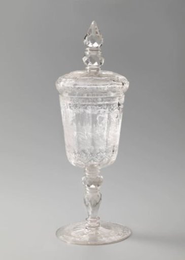 Lidded wine glass with the Huis Rupelmonde in Loenen aan de Vecht