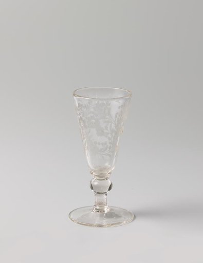 Chalice glass with floral scrolls