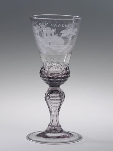 Bowl with a three-master and the inscription: 'T WEL.VAAREN VAN ONS VAADERLAND