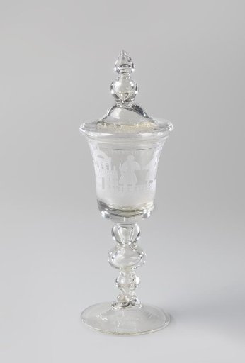 Tankard, with a house and two gentlemen and the inscription: HET WELVAREN VAN DESE HOYSE