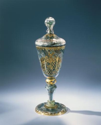 Double-walled beaker, with the coat of arms of the De Haen family