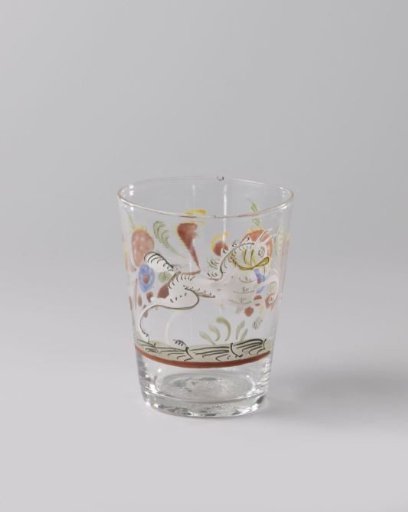 Cup with a galloping horse