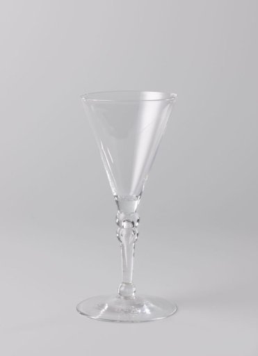 Chalice glass with a funnel-shaped bowl