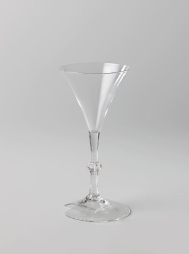 Chalice glass with a trumpet-shaped bowl