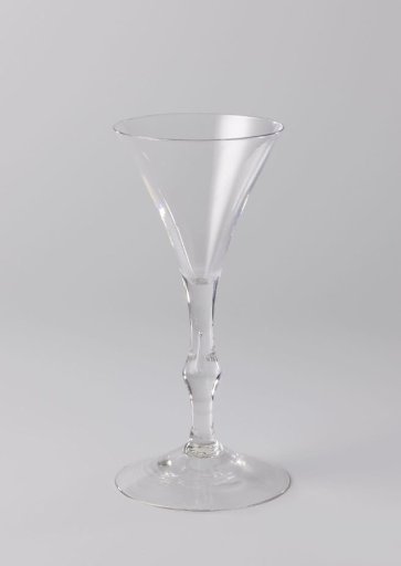 Chalice glass with a funnel-shaped bowl
