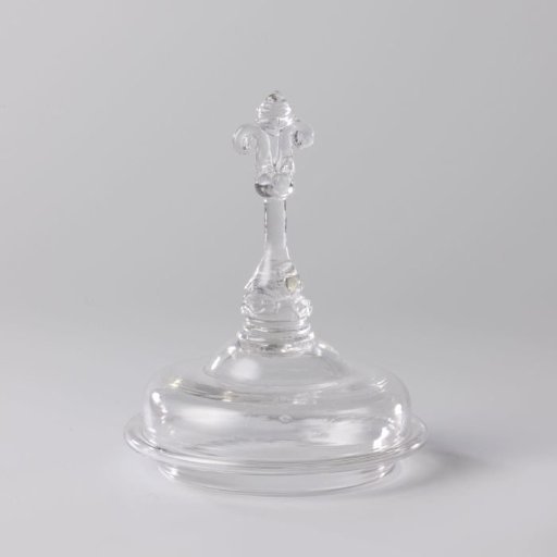 Lid of a Bowl with a Knob Ending in a Ribbed Sphere and Two Volute Scrolls