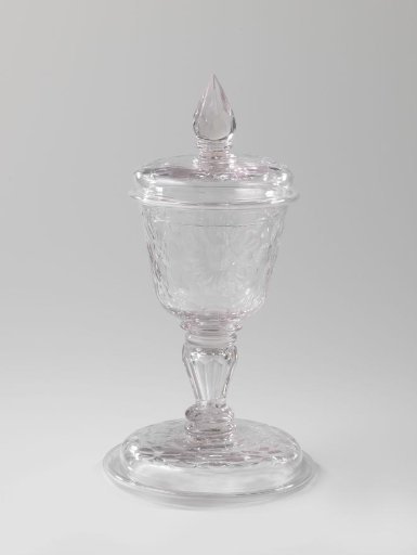 Tankard with lid, standing on a foot which served as the lid of a larger tankard (upper part of a double tankard)