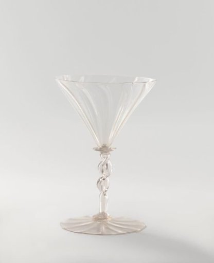Chalice glass with a funnel-shaped chalice