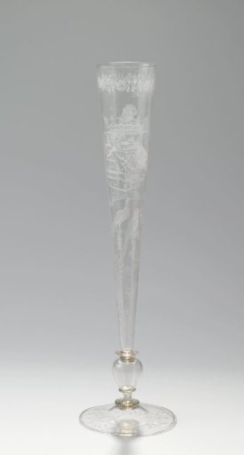 Flute glass with the portrait of Frederick Henry