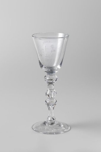 Chalice glass with a representation of JUSTITIA