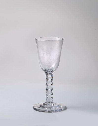 Chalice glass with a boy and a girl with a goat