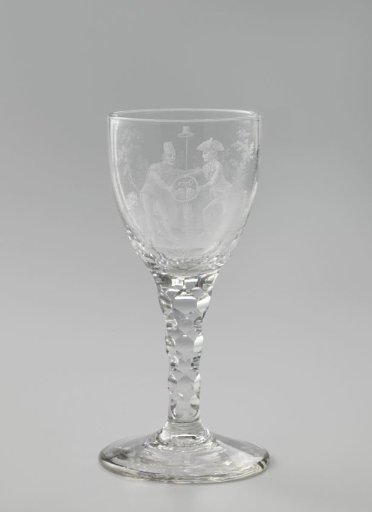 Chalice glass with an allegorical representation