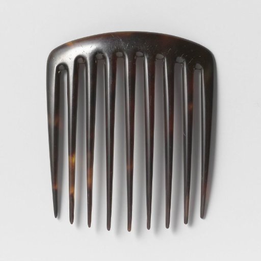 Tortoiseshell comb with a very narrow, unadorned rounded back