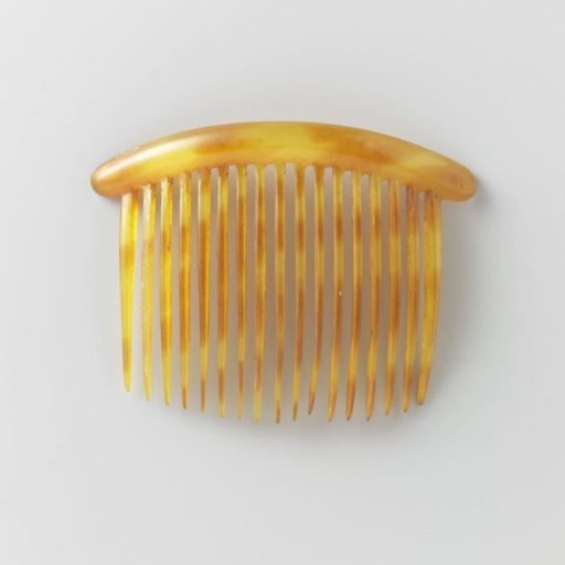 Blonde Imitation Tortoiseshell Comb with Plain Narrow Lightly Curved Back, Seventeen Teeth