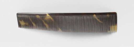Hair comb or comb of plain fine tortoiseshell, with a long row of teeth, tapering